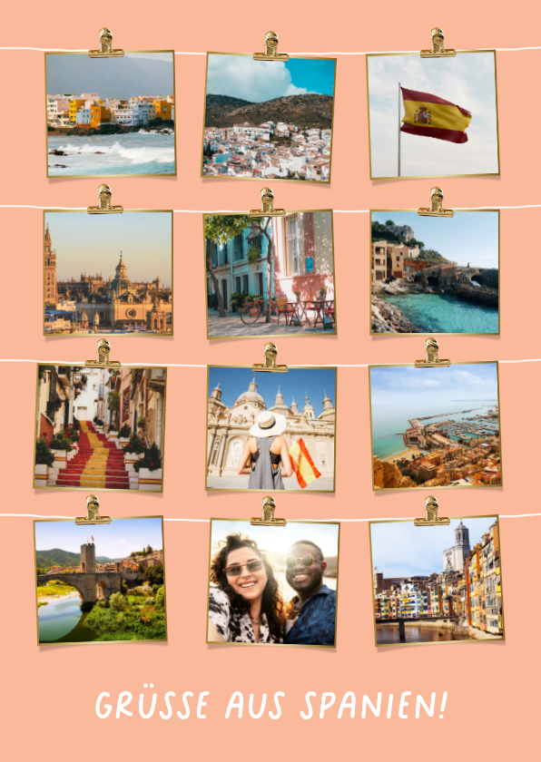 Fotokarten - Fotokarte 12 Fotos Urlaubsgrüße Spanien