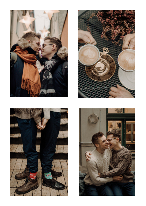 Fotokarten - Fotokarte 4 Fotos Fotocollage einfach