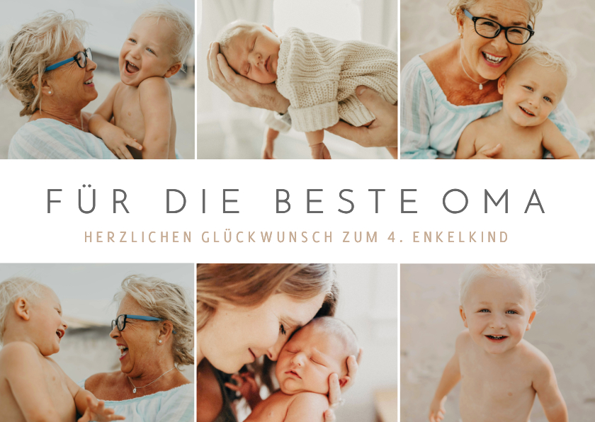 Fotokarten - Fotokarte 6 Fotos Glückwunsch Oma Enkelkinder