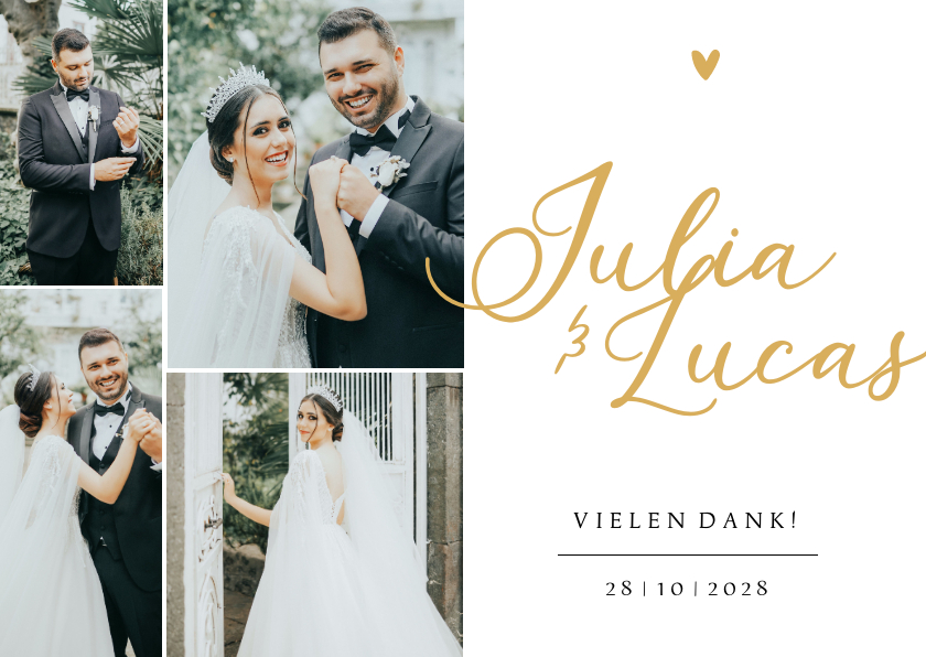 Fotokarten - Fotokarte Hochzeit Dankssagung mit Namen 