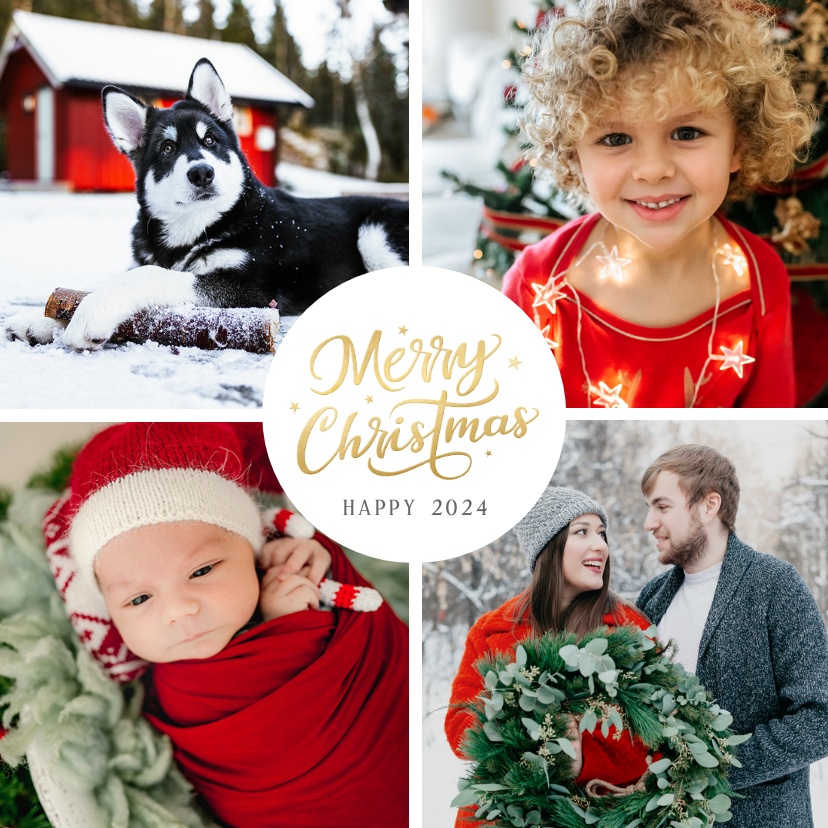 Fotokarten - Fotokarte nostalgisch mit Fotocollage zu Weihnachten