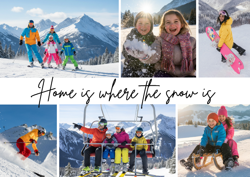 Fotokarten - Fotokarte Skiurlaub 6 Fotos