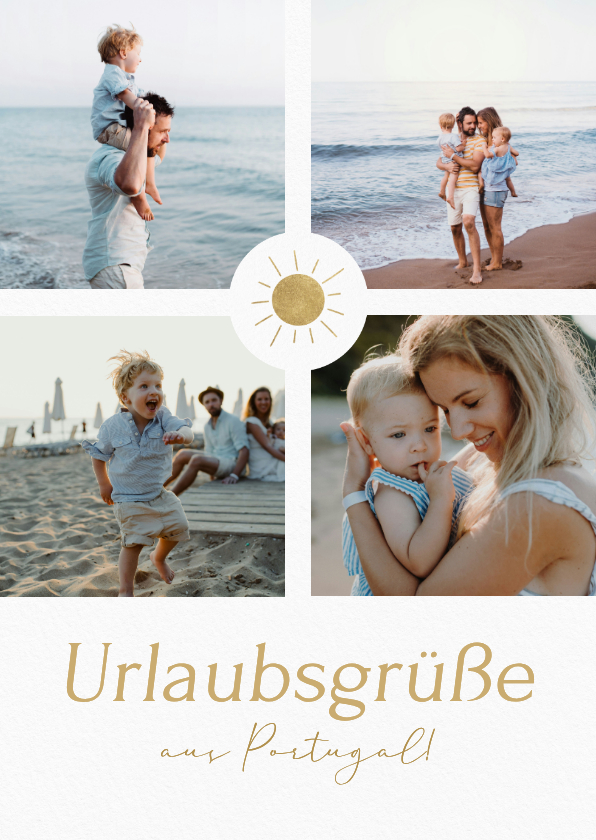 Fotokarte Urlaubsgrüße Sonne Collage - Fotokarten Fotokarten - Fotokarte Urlaubsgrüße Sonne Collage