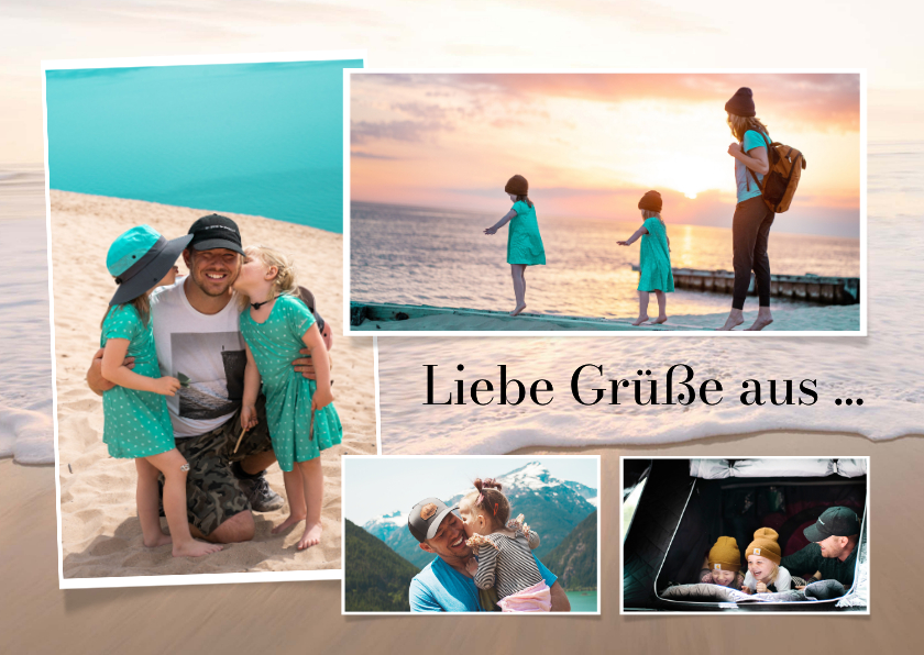 Karte mit Fotos Strandmotiv Urlaubsgrüße - Fotokarten Fotokarten - Karte mit Fotos Strandmotiv Urlaubsgrüße