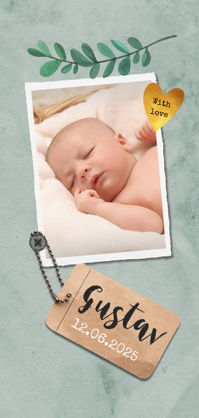 Geburtskarten - Dankeskarte Geburt Foto und Anhänger