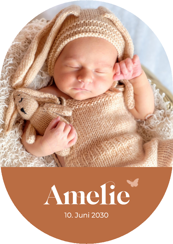 Geburtskarten - Dankeskarte Geburt oval Foto