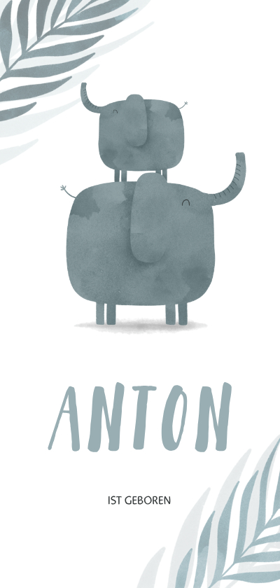 Geburtskarten - Danksagung Geburt Elefanten kleiner Bruder