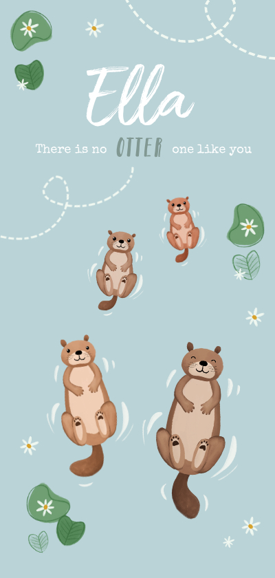 Danksagung Geburt Otterfamilie 2 Kinder Foto innen - Geburtskarten Geburtskarten - Danksagung Geburt Otterfamilie 2 Kinder Foto innen