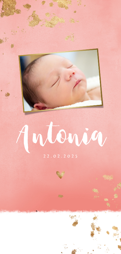 Geburtskarten - Danksagung zur Geburt Aquarell Foto rosa