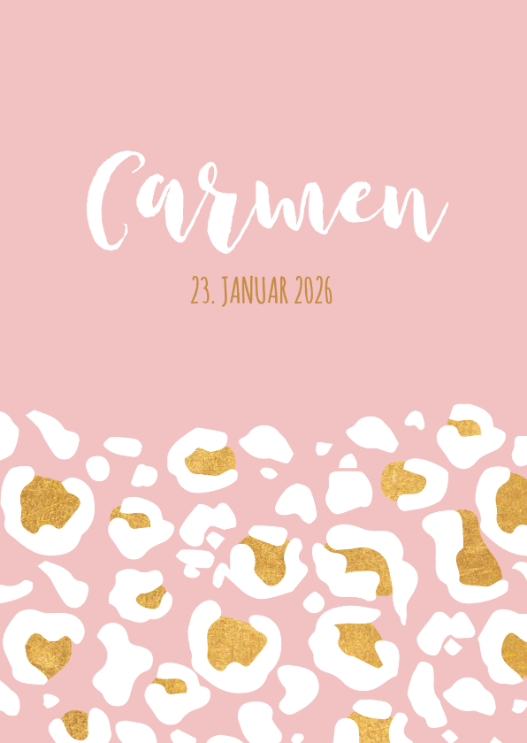 Danksagung zur Geburt Leopardenprint Foto innen - Geburtskarten Geburtskarten - Danksagung zur Geburt Leopardenprint Foto innen