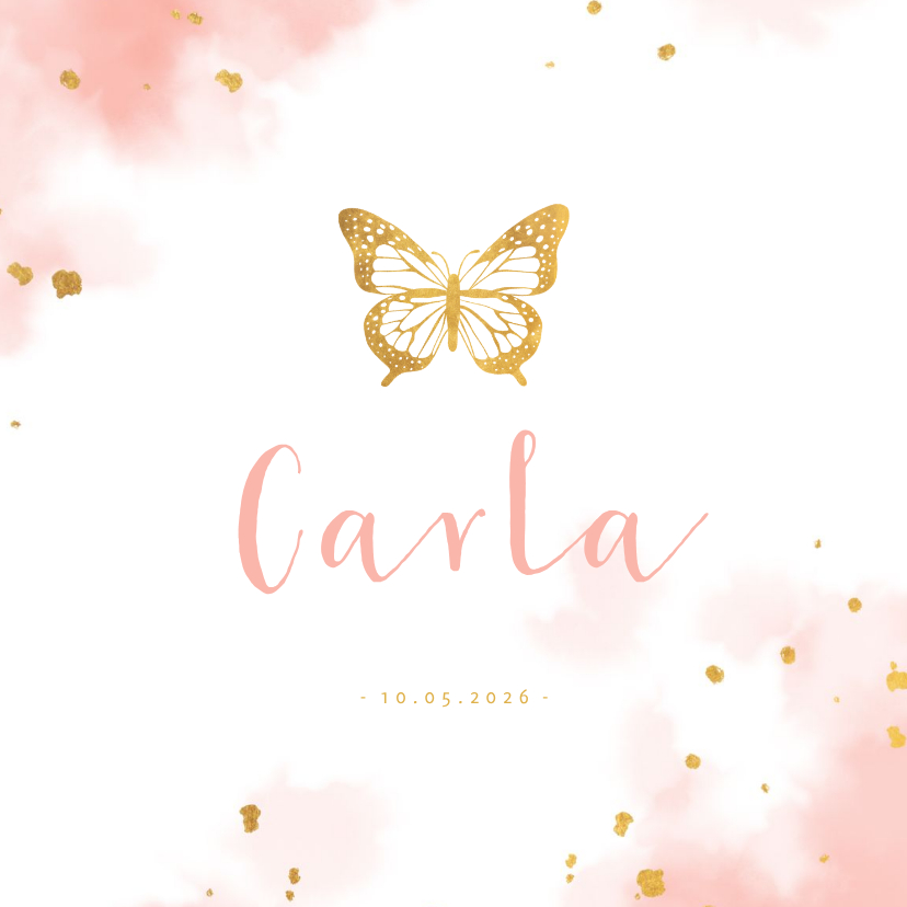 Geburtskarten - Geburtskarte Aquarell Schmetterling Foto innen