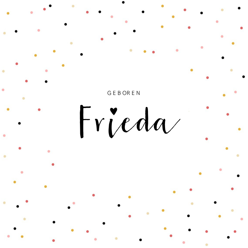 Geburtskarten - Geburtskarte Konfetti Foto in Herz innen