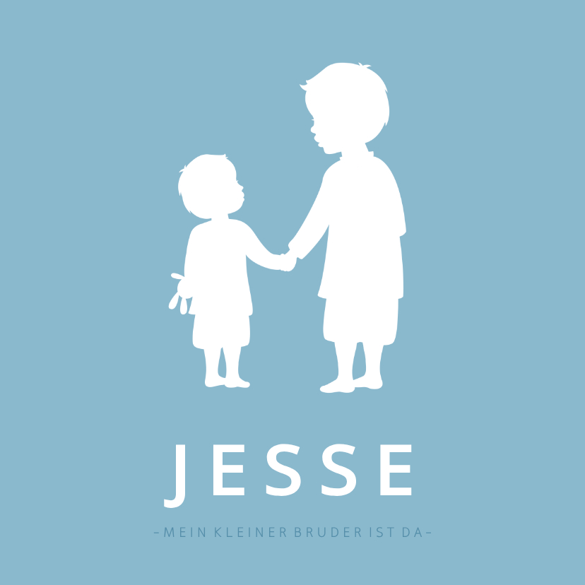 Geburtskarten - Geburtskarte Silhouette großer Bruder kleiner Bruder