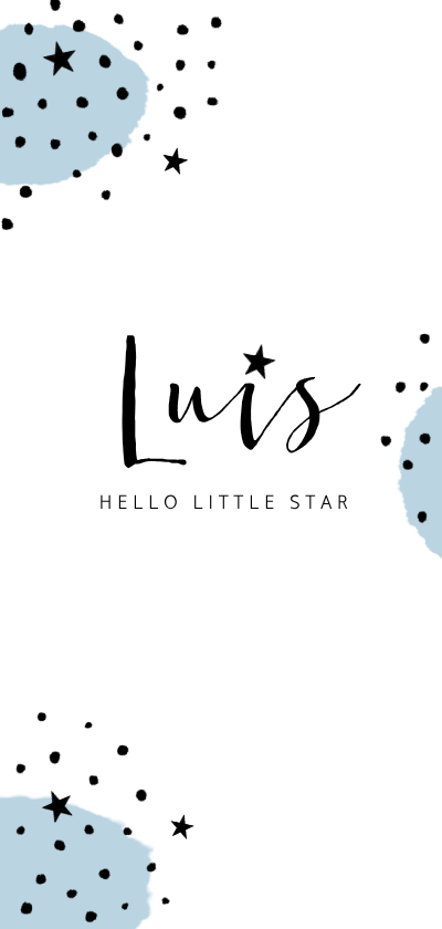 Geburtskarte Sterne und Konfetti blau - Geburtskarten Geburtskarten - Geburtskarte Sterne und Konfetti blau