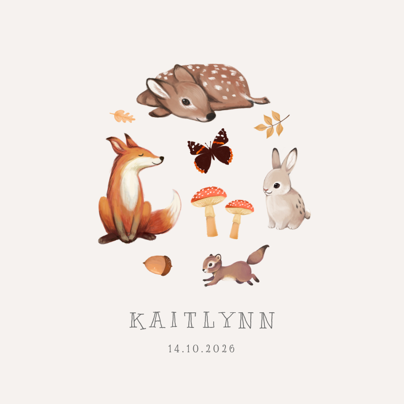 Geburtskarte Wildtiere Foto innen - Geburtskarten Geburtskarten - Geburtskarte Wildtiere Foto innen