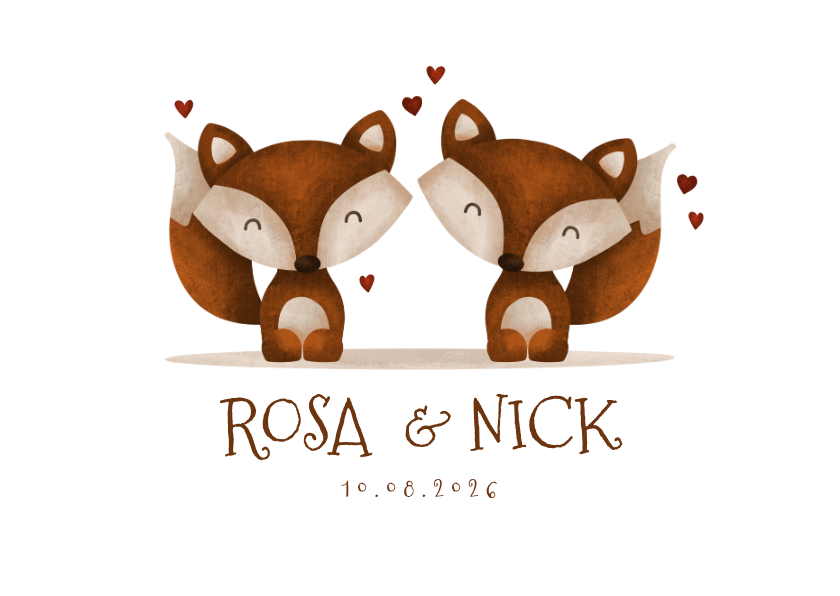 Geburtskarten - Geburtskarte Zwilling kleine Füchse