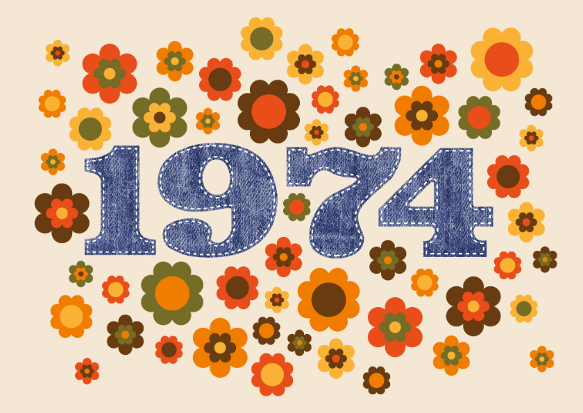 Geburtstagseinladungen - Einladung Geburtstag Seventies 1974
