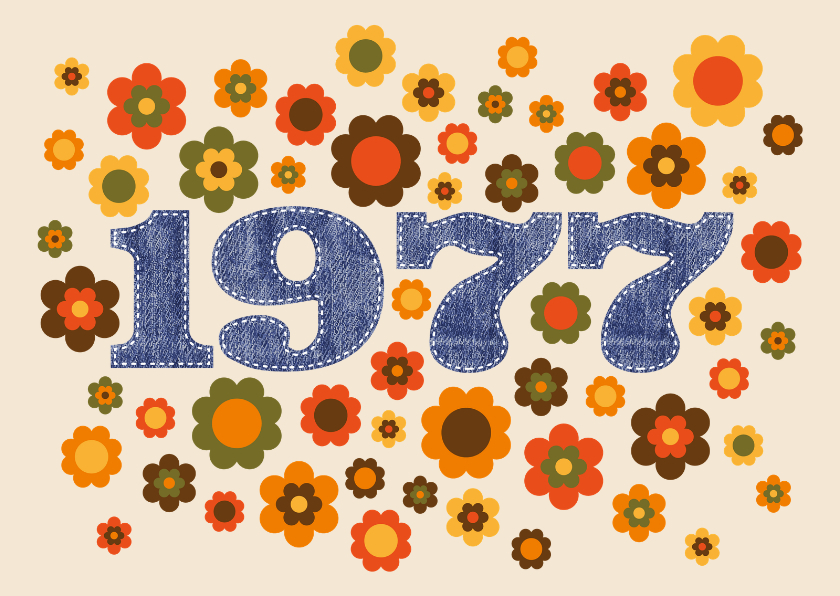 Geburtstagseinladungen - Einladung Geburtstag Seventies 1977