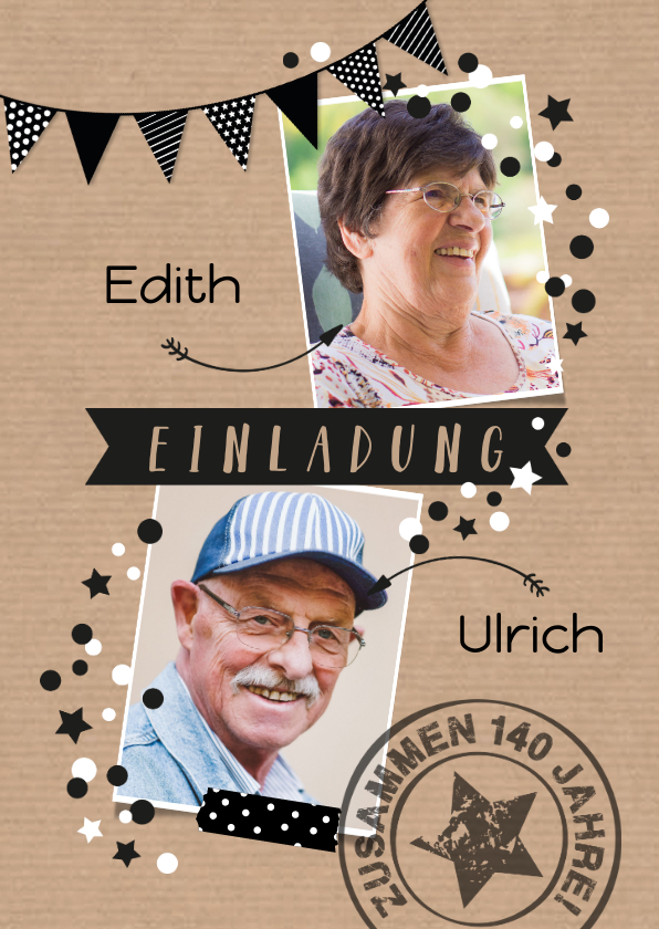 Einladung zum Doppelgeburtstag Zusammen 140 - Geburtstagseinladungen Geburtstagseinladungen - Einladung zum Doppelgeburtstag Zusammen 140