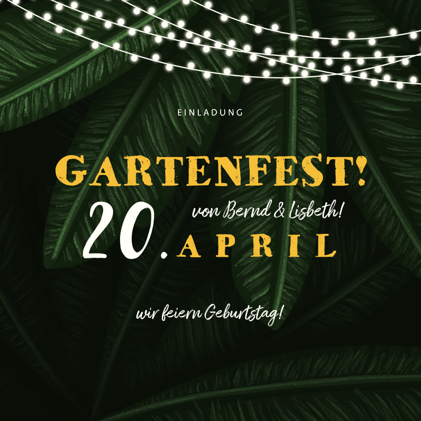 Geburtstagseinladungen - Einladung zum Gartenfest Doppelgeburtstag 