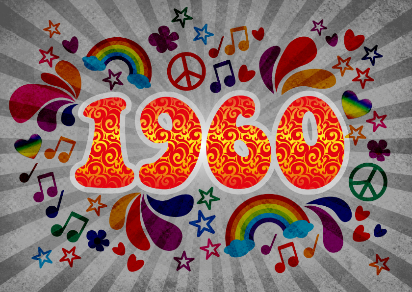 Geburtstagseinladungen - Einladung zum Geburtstag Sixties 1960