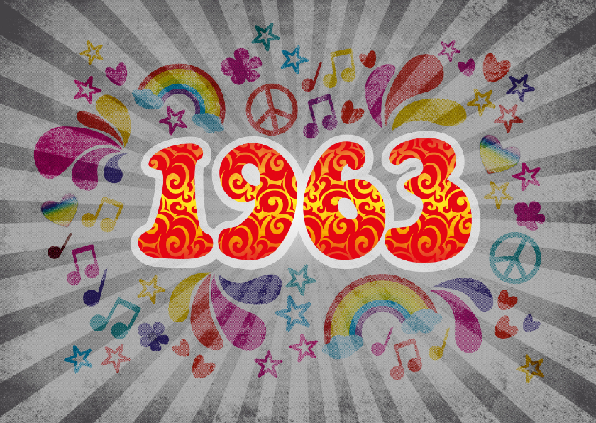Geburtstagseinladungen - Einladung zum Geburtstag Sixties 1963