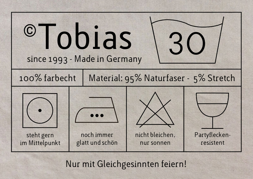 Geburtstagseinladungen - Einladung zum Geburtstag Waschanleitung 30