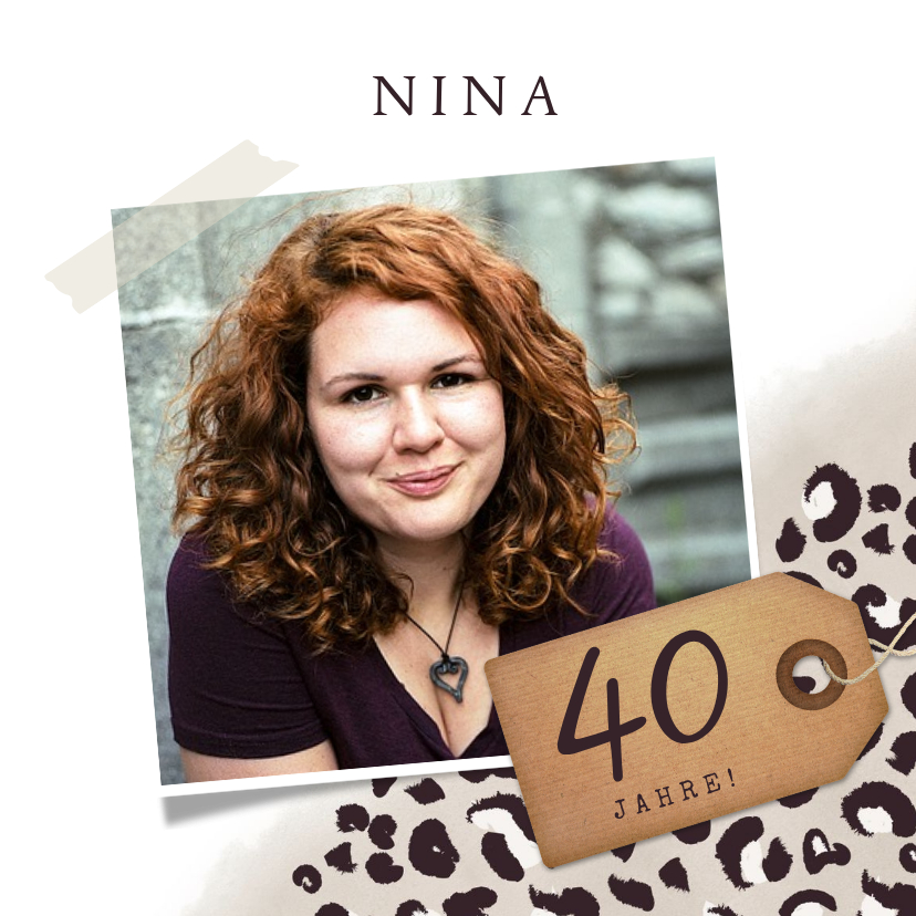 Geburtstagseinladungen - Einladungskarte Geburtstag Leopardenmuster & Foto