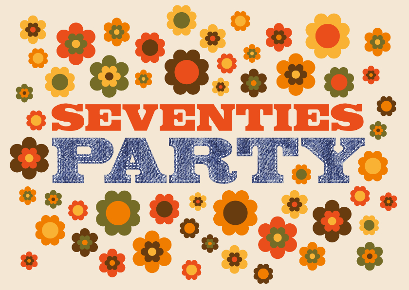 Geburtstagseinladungen - Einladungskarte Seventies Party