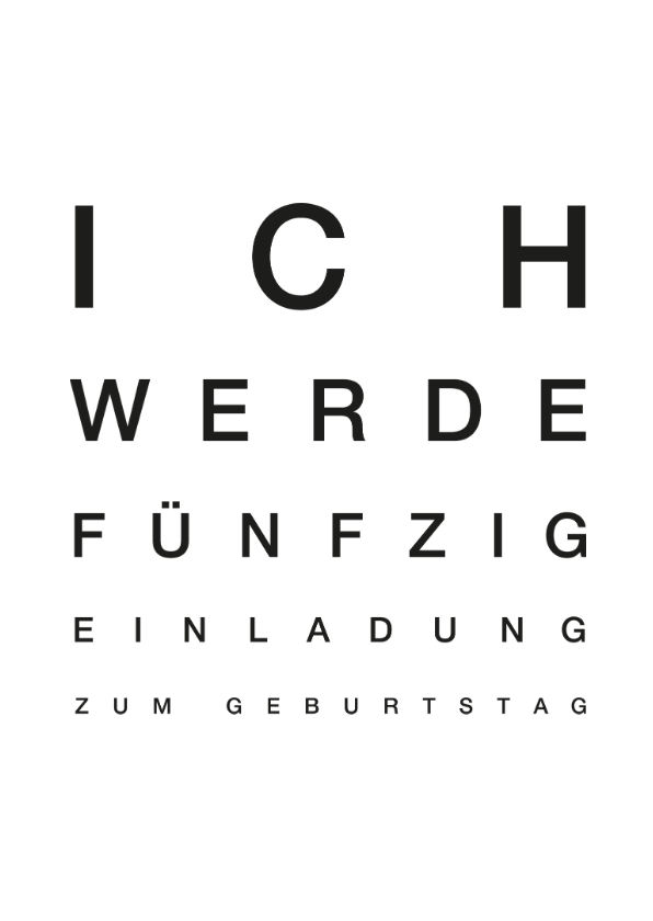 Geburtstagseinladungen - Einladungskarte zum Geburtstag Sehtest