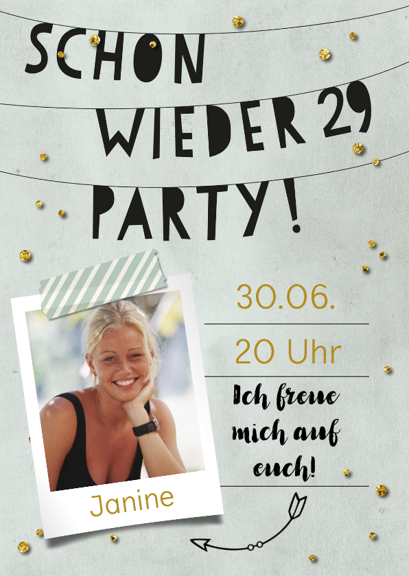 Geburtstagseinladungen - Fotoeinladung Schon wieder 29 Party