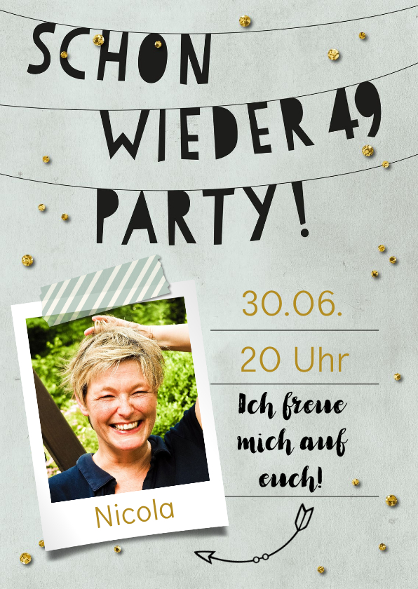 Geburtstagseinladungen - Fotoeinladung Schon wieder 49 Party