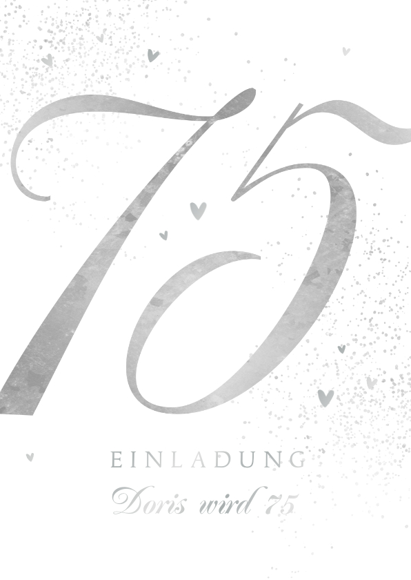 Geburtstagseinladungen - Geburtstagseinladung 75. Geburtstag Silberdruck