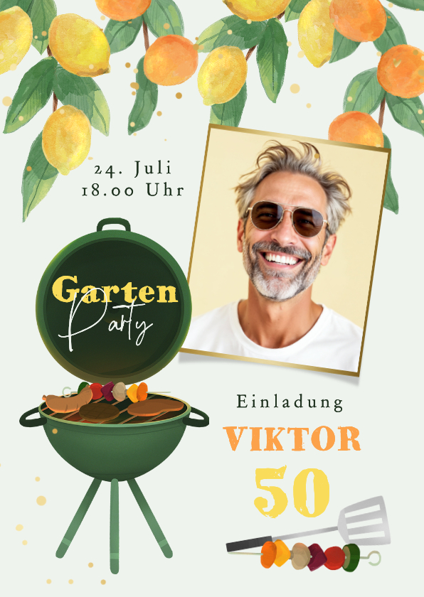 Geburtstagseinladung Garten-BBQ-Party - Geburtstagseinladungen Geburtstagseinladungen - Geburtstagseinladung Garten-BBQ-Party