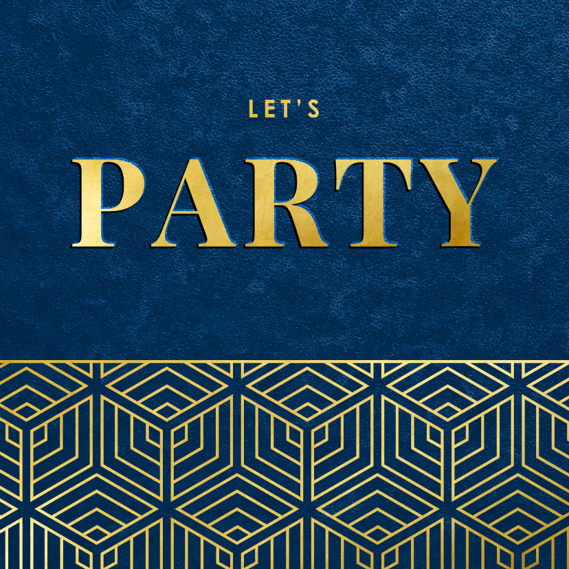 Geburtstagseinladungen - Geburtstagseinladung grafisch 'Let's party'