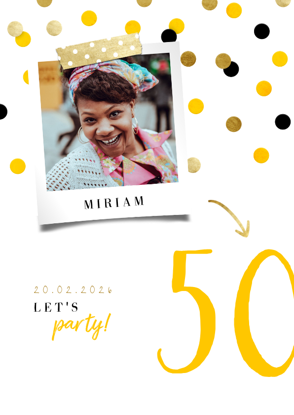 Geburtstagseinladungen - Geburtstagseinladung mit Foto und Konfetti