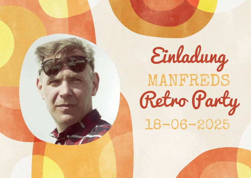 Geburtstagseinladung zur Retro Party mit Foto - Geburtstagseinladungen Geburtstagseinladungen - Geburtstagseinladung zur Retro Party mit Foto