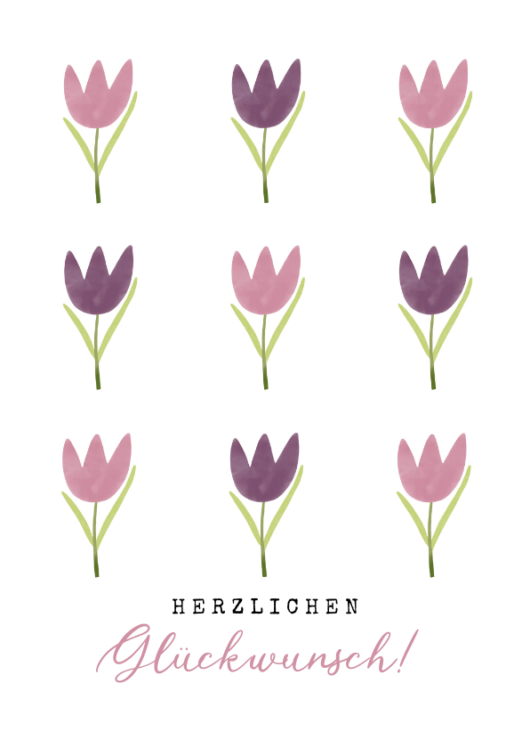 Geburtstagskarten - Blumenkarte zum Geburtstag mit Tulpen