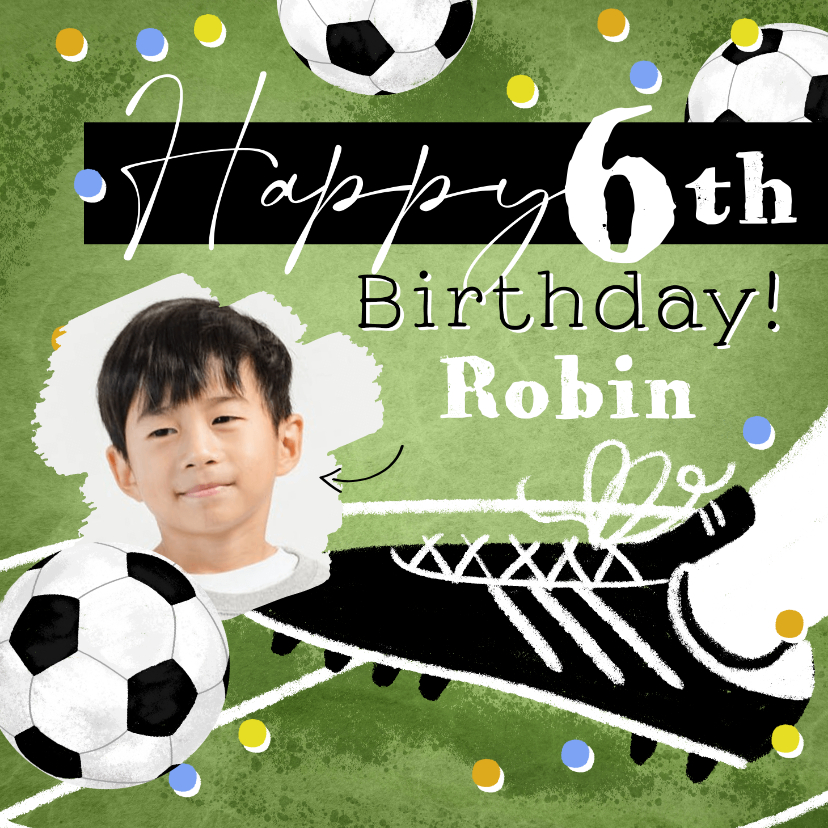 Geburtstagskarten - Foto-Geburtstagskarte Fußball