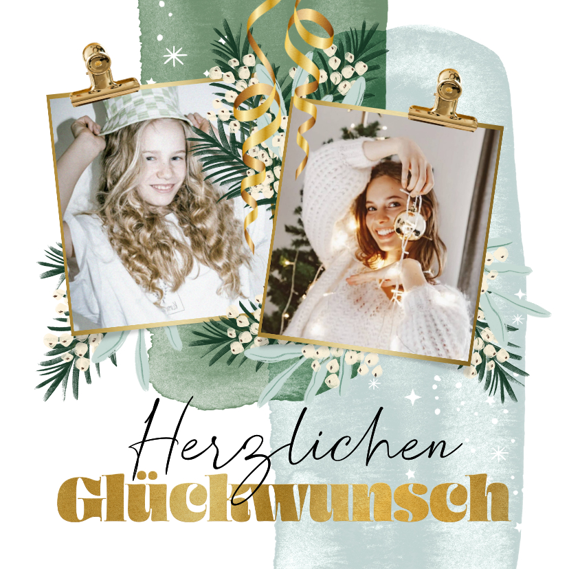 Foto-Geburtstagskarte Winter-/Weihnachtslook - Geburtstagskarten Geburtstagskarten - Foto-Geburtstagskarte Winter-/Weihnachtslook