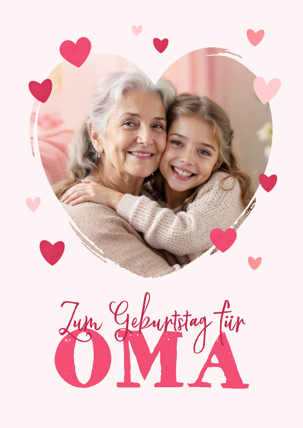 Geburtstagskarten - Fotokarte Herz Geburtstagsgrüße Oma