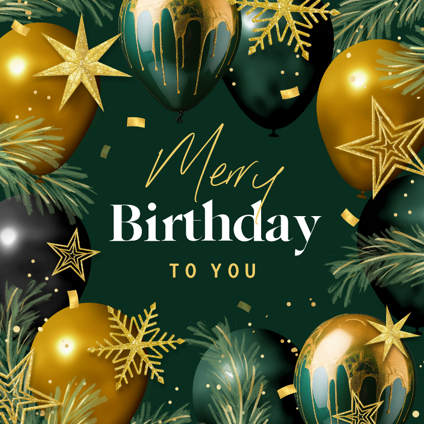 Geburtstagsglückwünsche Weihnachtssterne & Ballons - Geburtstagskarten Geburtstagskarten - Geburtstagsglückwünsche Weihnachtssterne & Ballons