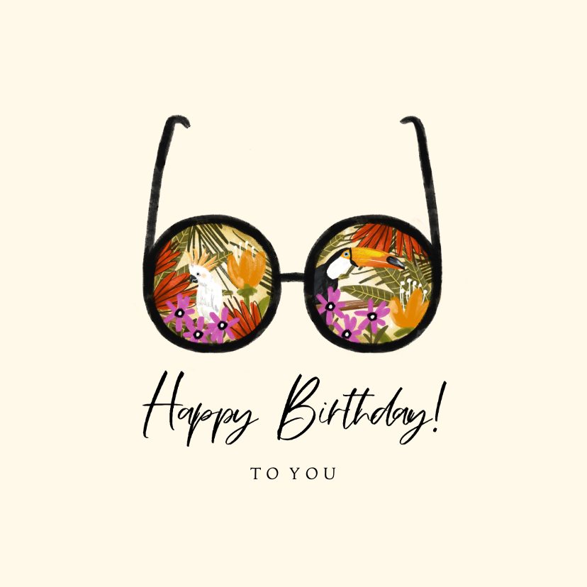 Geburtstagskarten - Geburtstagsgrußkarte Brille Sommer