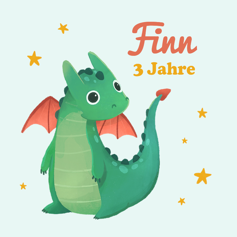 Geburtstagskarten - Geburtstagskarte 3. Geburtstag Kleiner Drache