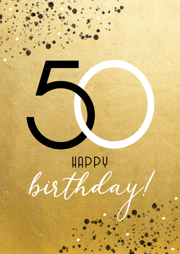 Geburtstagskarten - Geburtstagskarte 50. Geburtstag Goldoptik