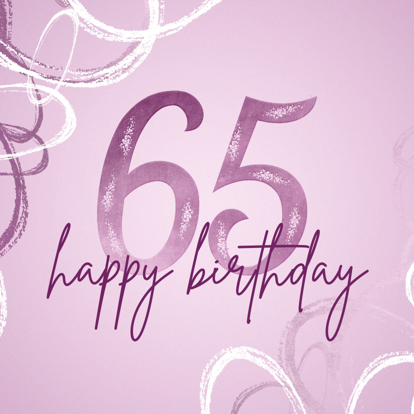 Geburtstagskarten - Geburtstagskarte 65. Geburtstag lila Ornamente