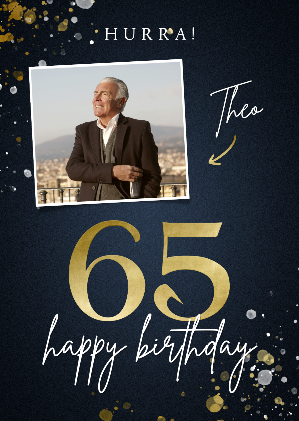 Geburtstagskarten - Geburtstagskarte 65 mit Foto