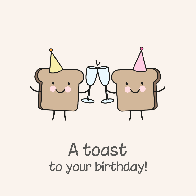 Geburtstagskarten - Geburtstagskarte 'A toast to your birthday'