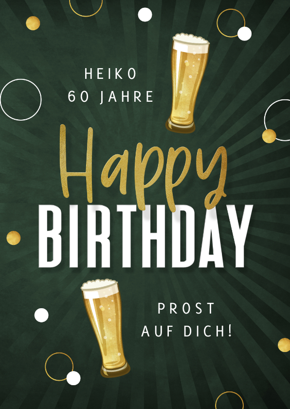Geburtstagskarten - Geburtstagskarte Bier 'happy birthday'