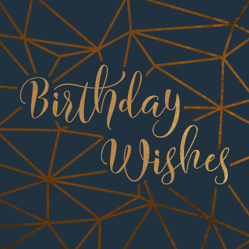 Geburtstagskarten - Geburtstagskarte Birthday geometrisch dunkelblau